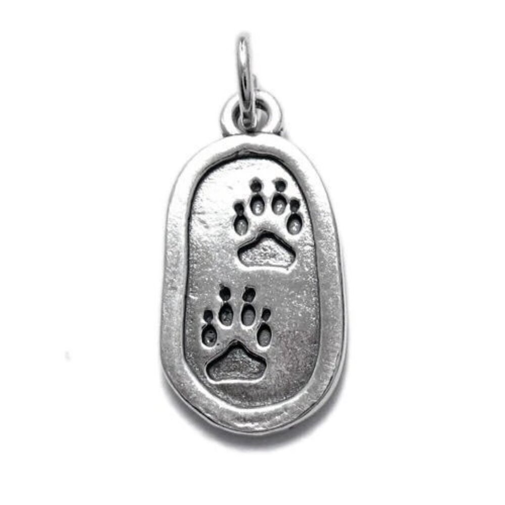 CUTE BEAR PAW PRINT CHARM IN STERLING SILVER.
